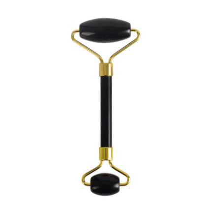 Roller Visage et Gua Sha Masseur Opalite et Obsidienne, Outil de Massage Facial SkinovaWoman™